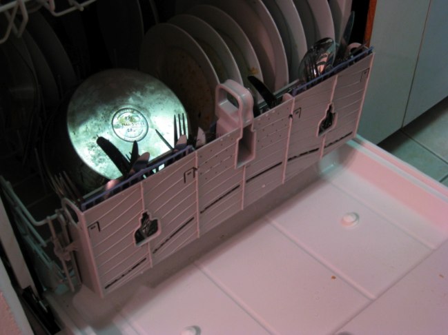 dishwasher door mounted silverware basket