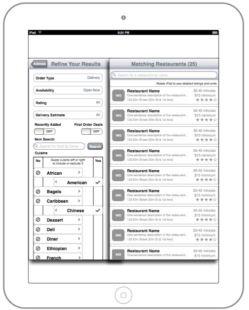 Seamless iPad wireframes