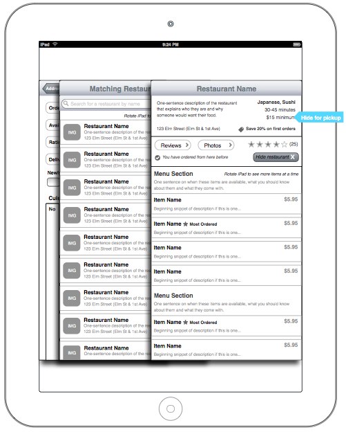 Seamless iPad wireframes